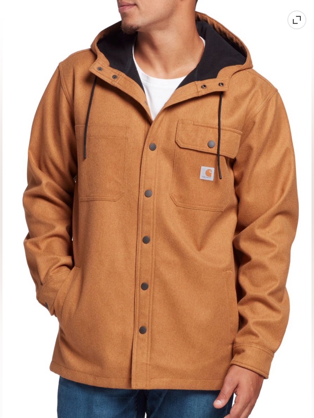 Carhartt Rain Defender Relaxed Fit Fleece Lined Hooded Jacket Mens XL 105022
